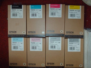 Epson Genuine 7880/9880 T6031, T6032, T6033, T6034, T6035, T6036, T6037, T6039 8 Colors Sealed in Retail Packaging