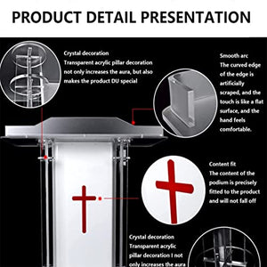 ZEELYDE Acrylic Lectern Podium Stand White - Christian Chanting & Priest's Oath Station