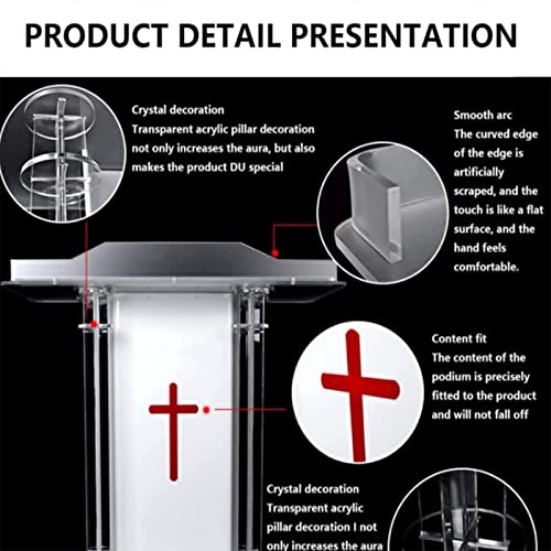 ZEELYDE Acrylic Lectern Podium Stand White - Christian Chanting & Priest's Oath Station