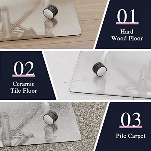 MIRUO Transparent Tempered Glass Office Chair Mat for Carpet (46" x 53" x 1/4")