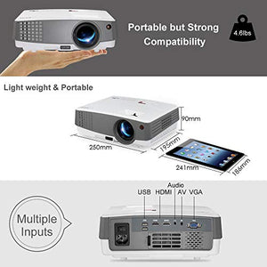 Portable Mini LCD Led Smart WiFi Projector with Bluetooth 2600lumen Multimedia Wireless Home Cinema Projector Support 1080p HD 720P HDMI USB for iPhone TV DVD PC Xbox PS4 Outdoor Gaming Projector
