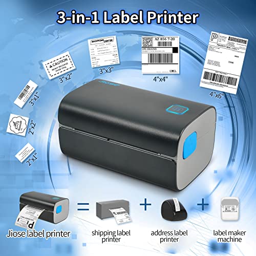 Thermal Label Printer, Jiose 162mm/s 4X6 Desktop USB Shipping Label Printer for Shipping Packages Mailing Home Small Business, Compatible with Amazon, Ebay, Etsy, Shopify, FedEx, UPS