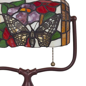 None European Banker Tiffany Desk Lamp Retro Butterfly Bedroom Bedside Office