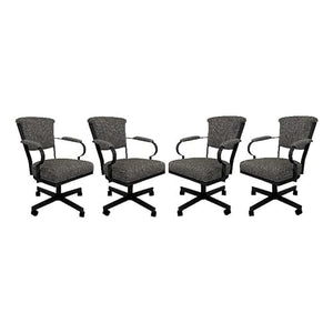 Tobias Designs Inc. Set of 4 Miami Swivel Metal Caster Chairs on Reading Base