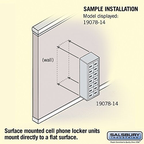 Salsbury Industries 19078-14ASC Cell Phone-7 Unit Surface Mounted-Resettable Combination Locks with 8-Inch Diameter Compartments, Aluminum