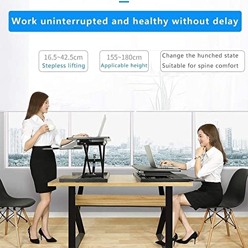 Standing Desk Converter Stand up Desk Riser Ergonomic Sit Stand Desk Adjustable Height Lift Desks Computer Workstation for Home Office (Black)
