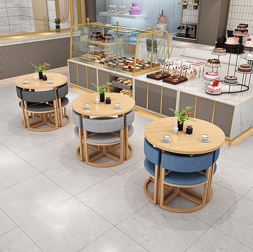 SFJATTA Round Dining Table and Chair Set, Office Reception Negotiation Table and Chair Combination - Green 1