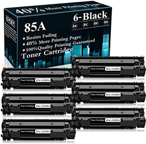 6 Black 85A | CE285A Toner Cartridge Replacement for HP Laserjet Pro M1212nf MFP M1217nfw MFP M1214nfh MFP m1216nfh MFP M1213nf MFP M1219nf MFP P1102w P1102 P1109w P1006 M1132 Printer,Sold by TopInk