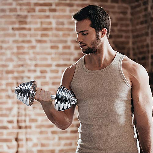 Dumbbells Set, 110lb Adjustable Fitness Free Weights Dumbbells with Connecting Rod for Gym Work Out Home Training, Suitable for Men and Women, 2 Pieces/Set