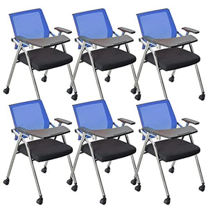 None Conference Chair Set with Caster Wheels and Arms, Color C, Size 6 pcs