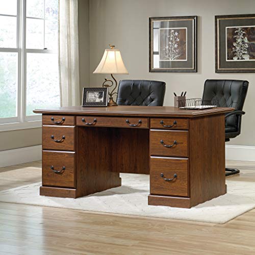 Sauder 418646 Orchard Hills Executive Desk, L: 64.33" x W: 29.53" x H: 30.28", Milled Cherry finish
