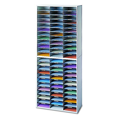Fellowes 25121 Literature Organizer, 72 Letter Sections, 29 x 11 7/8 x 69 1/8, Dove Gray
