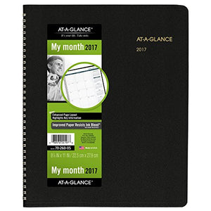 AT-A-GLANCE Monthly Planner / Appointment Book 2017, 15 Months, 8-7/8 x 11", Black (70-260-05)