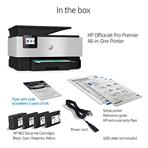 HP OfficeJet Pro Premier All-in-One Wireless Printer - includes 2 Years of Ink Delivered, plus Smart Tasks for Smart Office Productivity, Works with Alexa (1KR54A)
