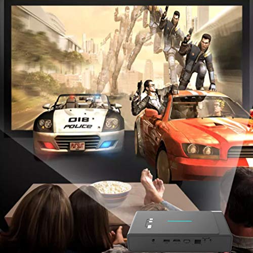 TOUMEI Video Projector, 3D DLP 1080P HD, 3800 Lumens, Wireless Screen Share for iOS iPhone iPad Android Bluetooth 4.0 Keystone Correction, HDMI/TF/USB, No Built-in battrery, with Free 3D Glasses