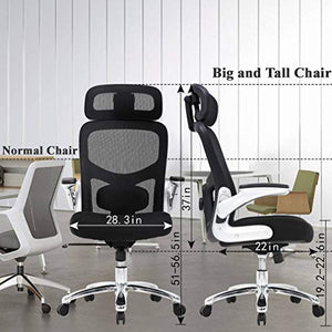 BestOffice Big and Tall Office Chair 500lbs Wide Seat Executive Desk Chair with Lumbar Support