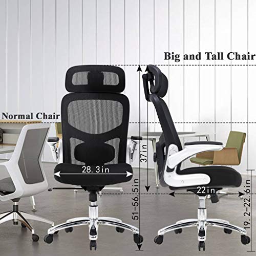 BestOffice Big and Tall Office Chair 500lbs Wide Seat Executive Desk Chair with Lumbar Support