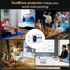 CoolEeve WiFi Bluetooth Portable Projector 12000L - 4K Native 1080P Mini Movie Projector