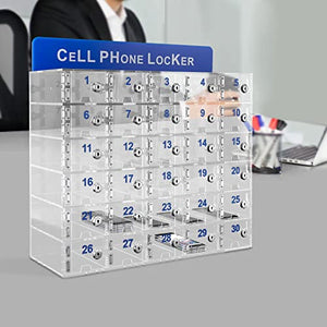 CNCEST 30 Slots Wall-Mounted Cell Phone Storage Locker Box with Door Locks