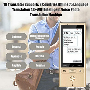 None Language Translator Device 75 Language Portable Instant Two-Way Voice Text Photo Translation (Gold/Silver)
