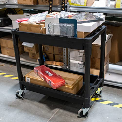 BISupply Plastic Utility Cart on Wheels 3 Pack - Rolling Commercial Work Cart