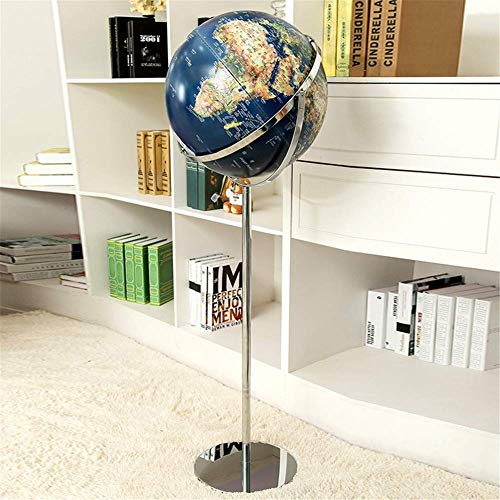 HXHBD Floor Standing World Globe, Three Dimensional Relief Globe Standing Earth Globe Office Studyroom Living Room Decoration Ornament Gift,Chinese and English map/80