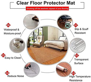 ZHOUHONG Clear Heavy Duty Hard-Floor Chair Mat for Low Pile Carpet - Floor Protection Mat