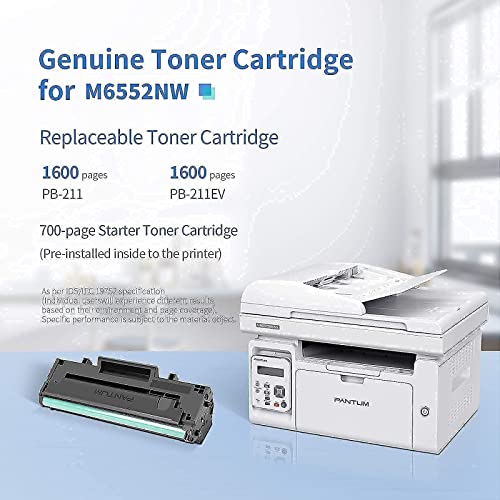 All in One Laser Printer Scanner Copier WiFi Wireless Printer Black and White Printer-Pantum M6552NW, Pantum PB-211EV Toner Cartridge Standard Yield 1500 Pages