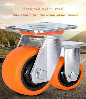 ROLTIN Heavy Duty 100mm Galvanized Nylon Office Castors - 2 Pieces, 250kg Load