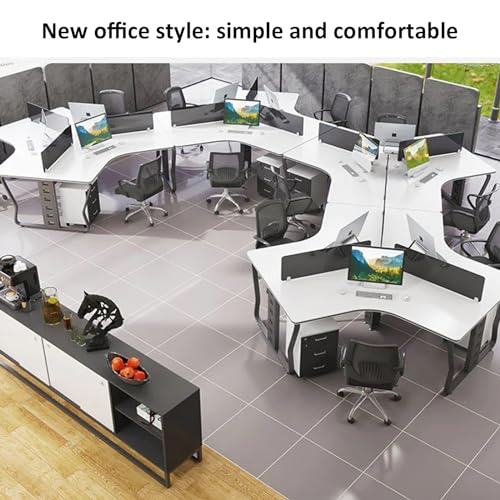KAGUYASU Office Desk, Extra Long Modern White Conference Table Executive Desk with Cabinet