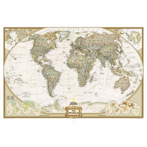 GIANT SIZE BEST SELLING push pin map of the World Nat Geo's Executive World FRAMED 78.5 X 53.5" Pin board MAP with Mahogany Finish Frame is the best push pin travel map for home or office
