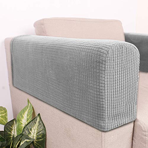 SaditY Green Leather Armchair Armrest Covers - 2pcs