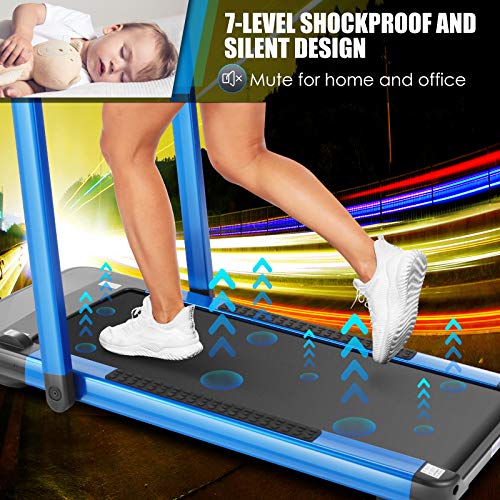 ANCHEER 2 in 1 Under Desk Treadmill, Fitness Electric Folding Treadmill Machine for Home, Portable Running Walking Motorized Exercise Treadmill Machine with Remote Control and LCD Display (Green)