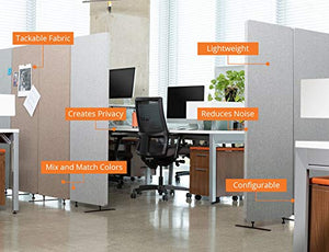 S Stand Up Desk Store ReFocus Freestanding Acoustic Room Divider Office Partition (Ash Grey, 72" x 66", Zippered 3-Pack)