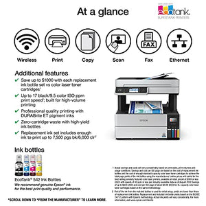 Epson EcoTank Pro ET-5180 Wireless Color All-in-One Supertank Printer with Scanner, Copier, Fax Plus Auto Document Feeder and PCL/Postscript