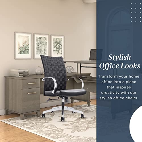 GM Seating Weeve Conference Room Chairs Set of 8 - High Back Leather Executive Office Chair