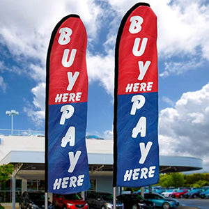 EZ Line Used Car Dealership Swooper Feather Flag 15ft Auto Sales 3 Flag Dealer Pack