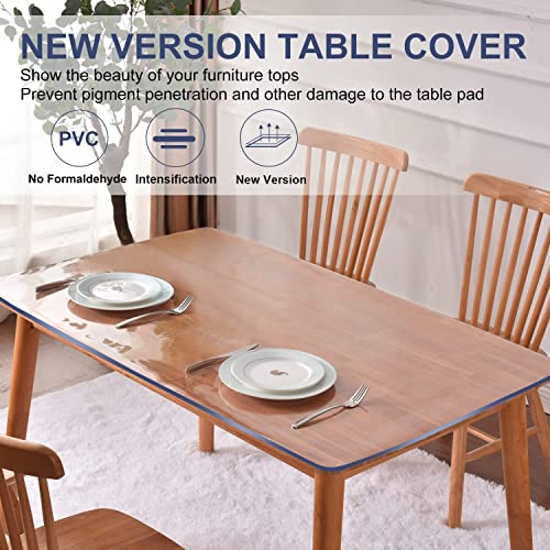 UlpyO Large Clear Hardwood Floor Protector - Transparent PVC Desk/Chair Mat, Waterproof Rectangle PVC Vinyl Plastic Rug, Easy to Clean - 32-152 inches