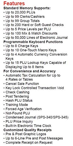 SAM4S SPS-320 Electronic Cash Register withFlat Keyboard and Thermal Printer
