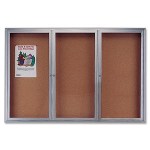 Quartet Enclosed Cork Indoor Bulletin Board, 6 x 3 Feet, Aluminum Frame (2366)