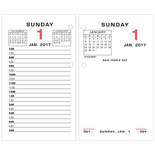 AT-A-GLANCE Daily Calendar 2017 Refill, 3-1/2 x 6", Desk Size (E017-50)