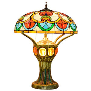 Xiaohu Tiffany Style Color Glass Table Lamp