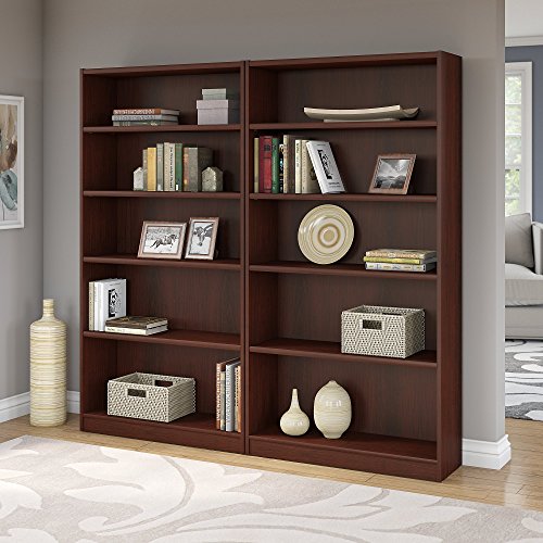 Universal 5 Shelf Bookcase Set of 2 in Vogue Cherry