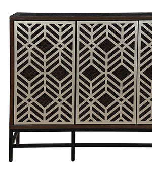 Coast to Coast Imports Miles Espresso Brown & Black Four Door Credenza