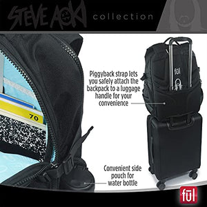 FUL Steve Aoki 19 Inch Laptop Backpack, Padded Computer Bag for Commute or Travel, Black, One Size