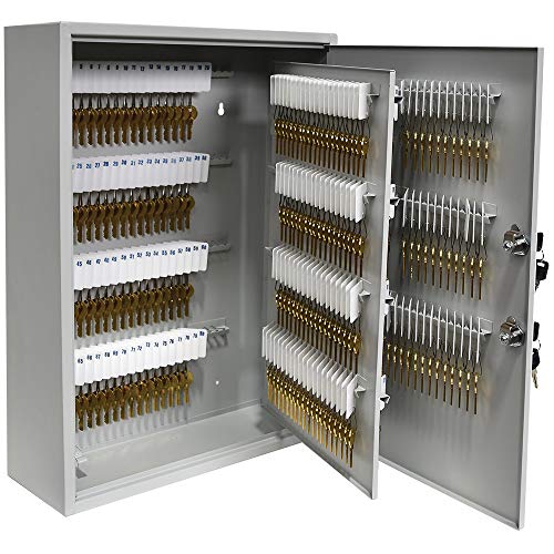 BankSupplies Fort Knox 320 Key Cabinet | Dual Lock Control Key Box | Welded 22 Gauge Steel Construction | Scratch Resistant | Write-On Key Tags for Easy Identification