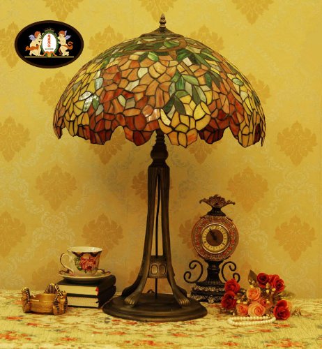 Tiffany Europaische retro style hand-painted stained glass table lamp