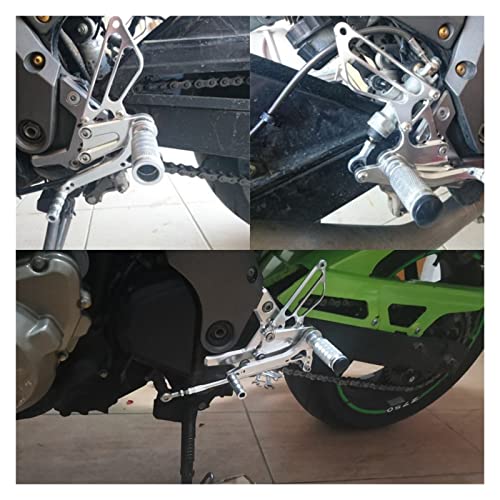 CORCI Motorcycle Rearset Footrests for KAWASAKI Z750 - Adjustable Aluminum Foot Pegs (Red)