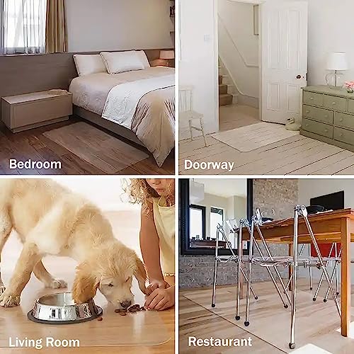 Katzowen Transparent Floor Mat - Non-Slip & Waterproof, Low Pile Carpet Protector