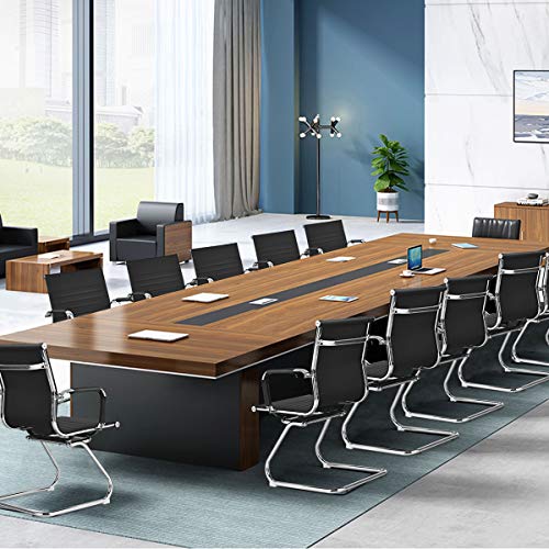 Giantex Office Reception Chairs Set - Guest & Conference Chairs with Armrests, PU Leather, Anti-Slip Foot Pads (Black, 6 Pack)